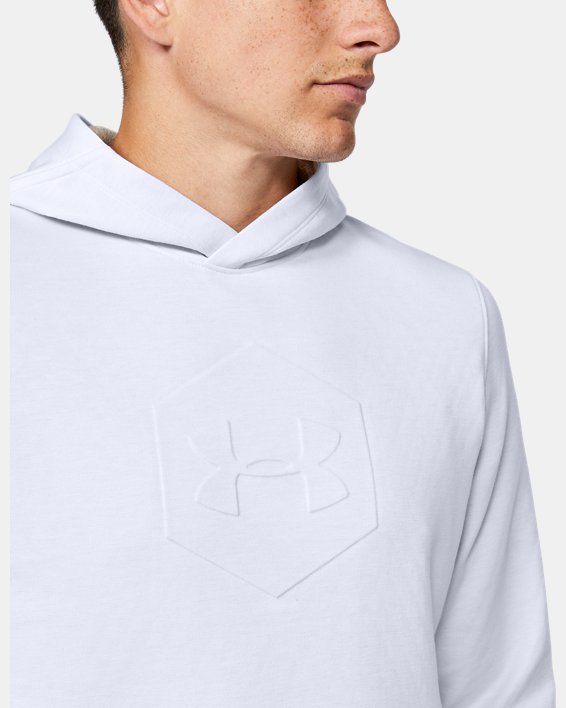 Men's UA RUSH™ Fleece Graphic Hoodie, White, pdpMainDesktop image number 3